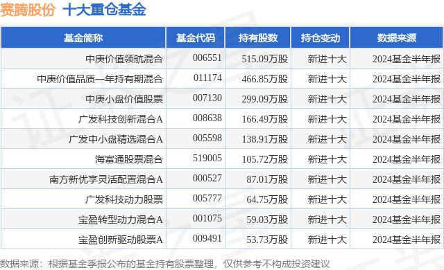 9月2日赛腾股份跌513%中庚价值领航混合基金重仓该股