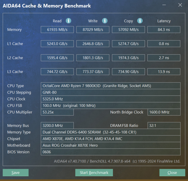 9800X3D处理器性能搭档宏碁掠夺者炫光星舰DDR56000C28内存套装评测(图8)